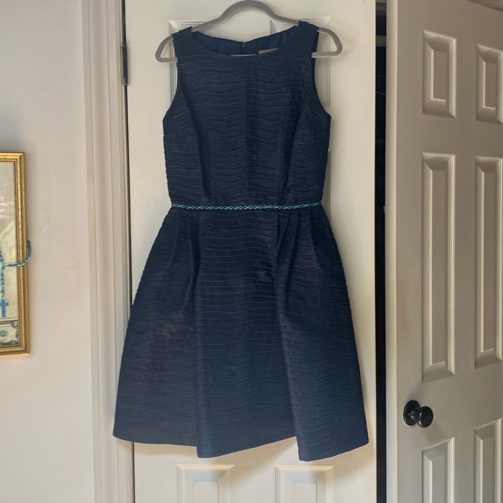 Lotus Grace Pleated Denim Dress